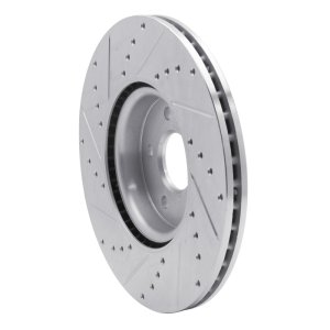 Ford Escape Brake Rotor (1) - Front Right - R1 Concepts - Drilled & Slotted - Silver - `04-`19